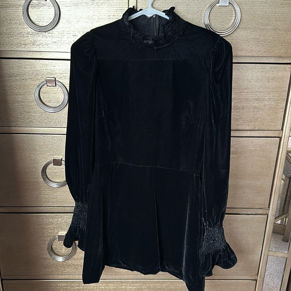 Zara Velvet Black Mini Dress (NWOT) - Picture 4 of 9